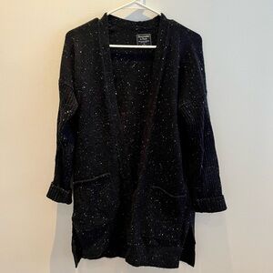 Navy Speckled Open Cardigan